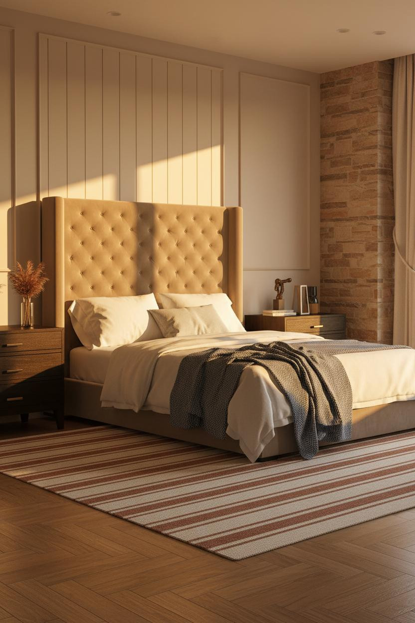 Warm Neutral Attic Bedroom Cream Paneling