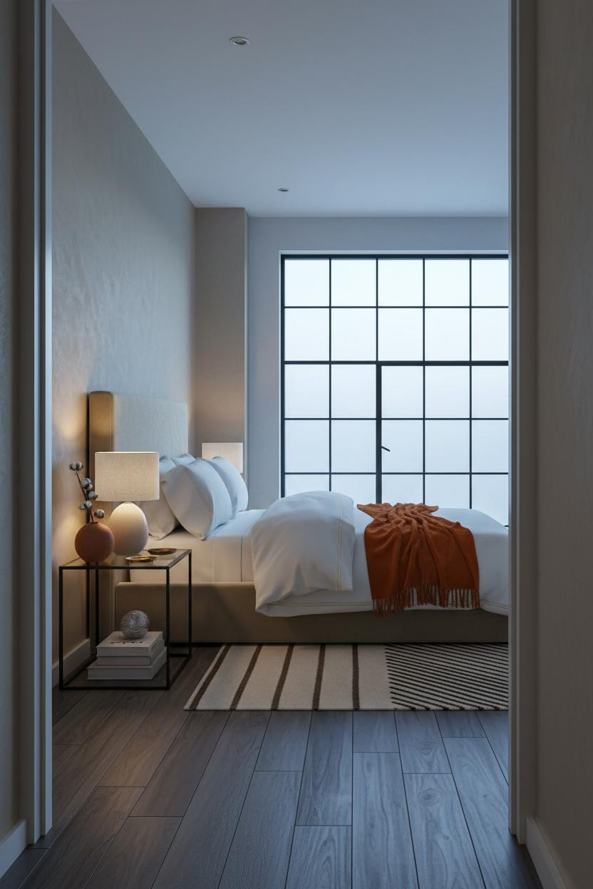 Warm Neutral Attic Bedroom Crittall Window