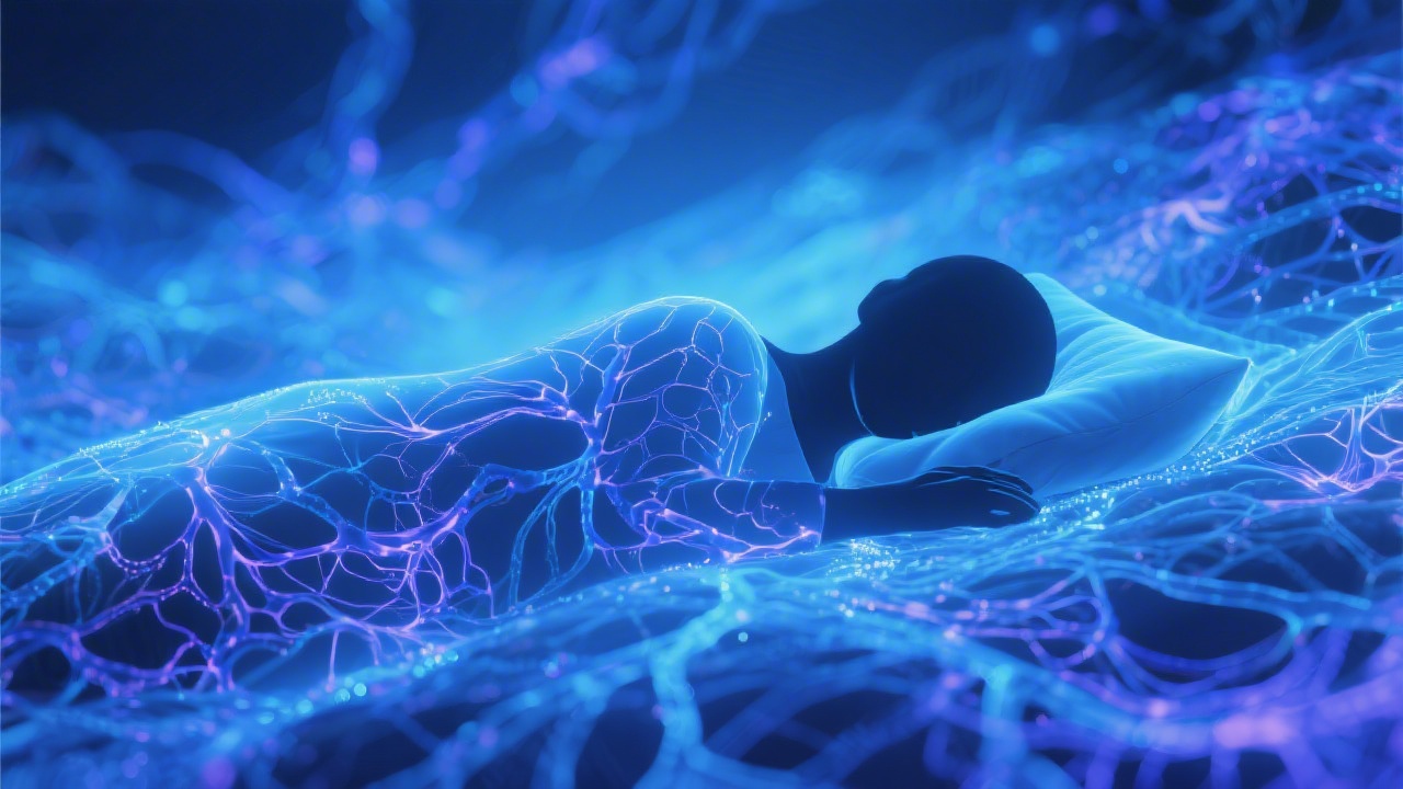 Abstract visualization of dream science and REM sleep