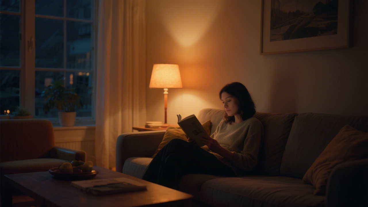 60-minute wind-down routine for sleep with dimmed lights and relaxation