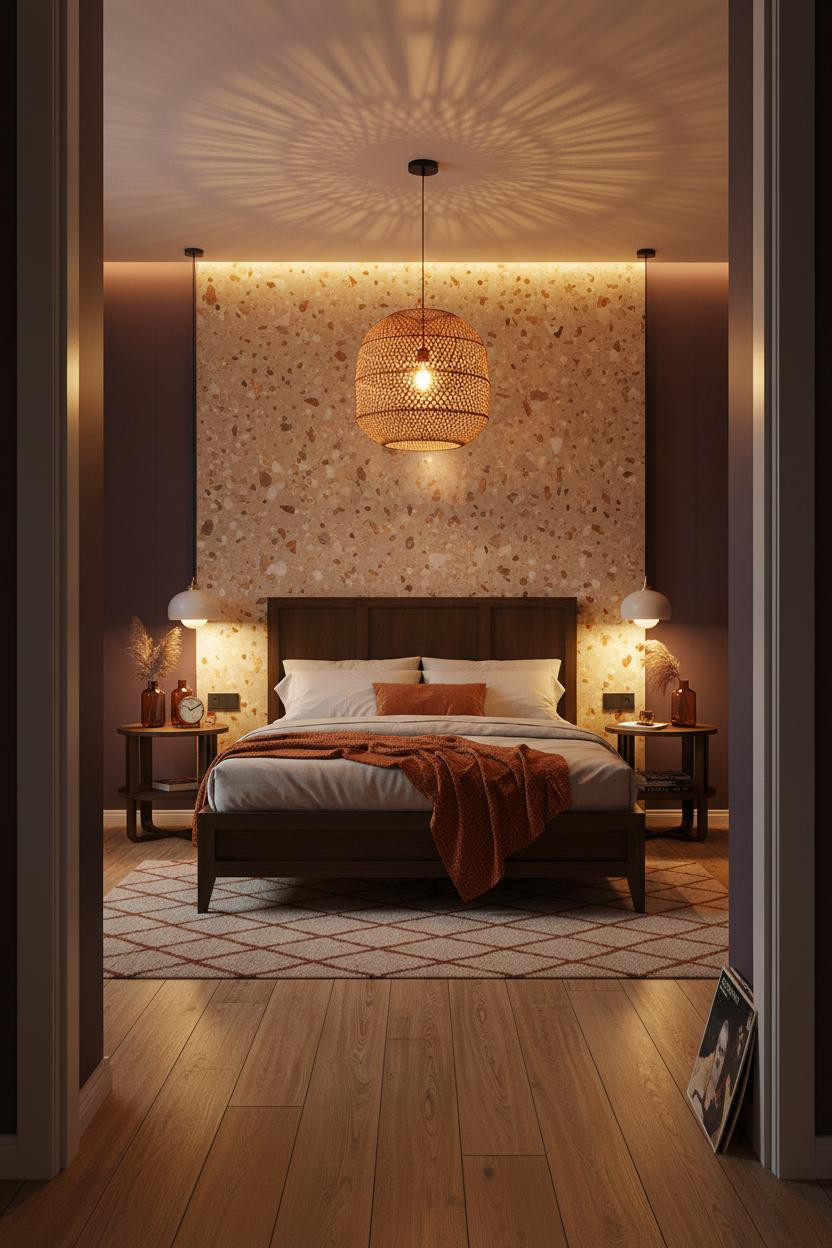 70s Bedroom Terrazzo Eclectic Vintage Design