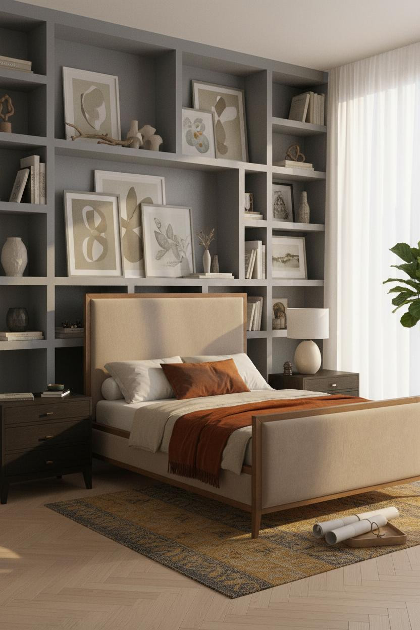 Artsy Bedroom Gallery Shelving Vintage Aesthetic