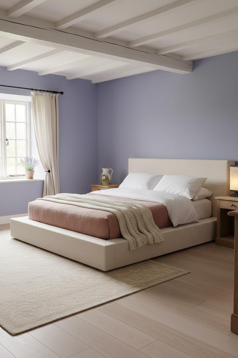 Blue Cottage Bedroom Periwinkle Beams