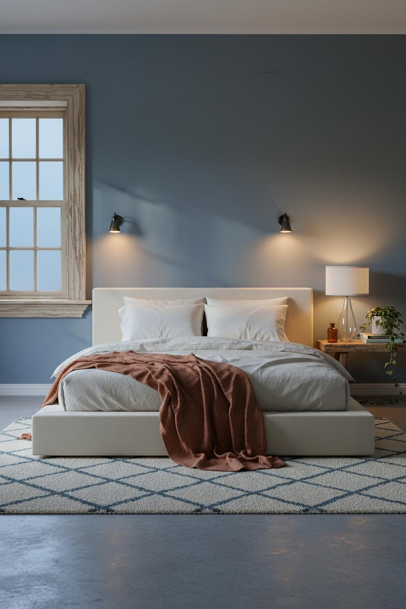 Blue Cottage Bedroom Scandinavian Lamp