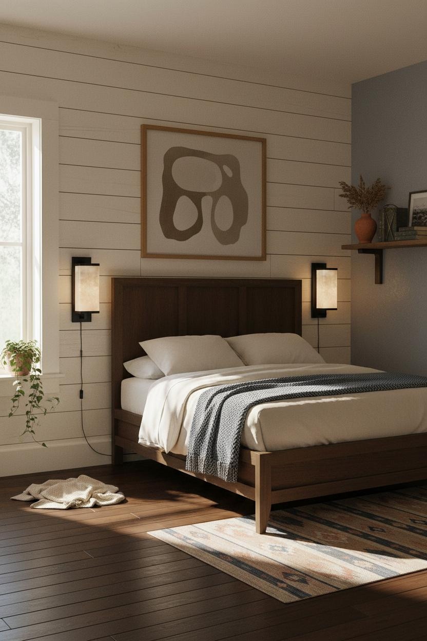 Blue Cottage Bedroom Shiplap Farmhouse