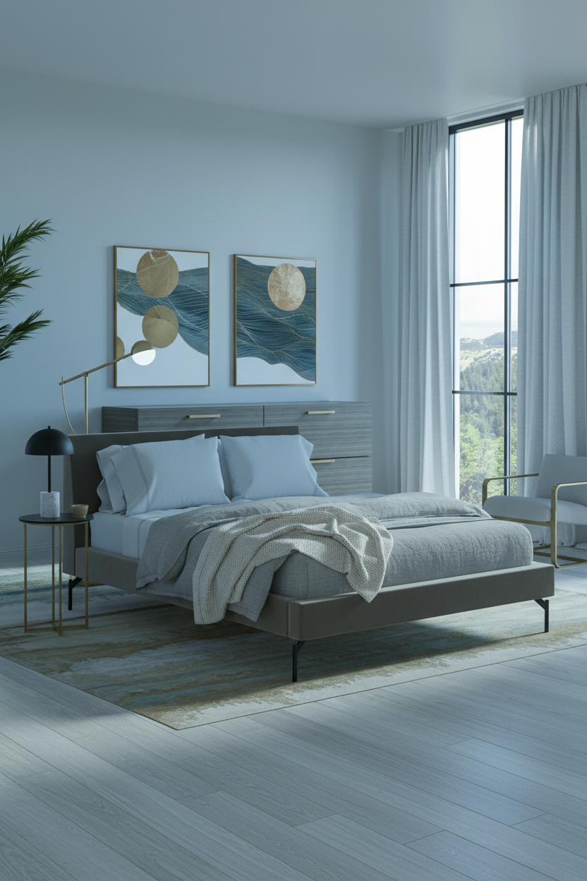 Contemporary Minimalist Bedroom Crittall Windows