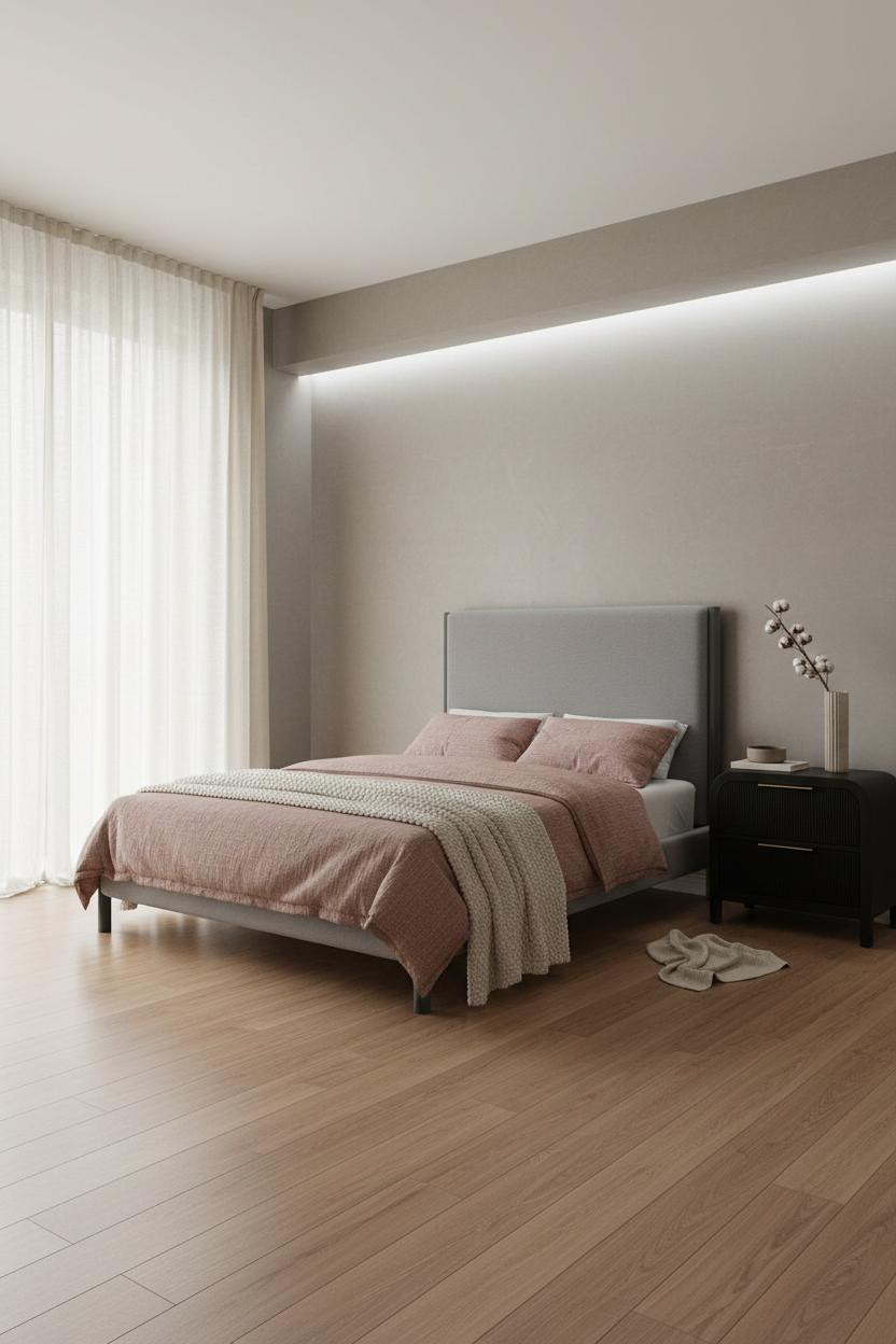Contemporary Minimalist Bedroom Soft Lighting