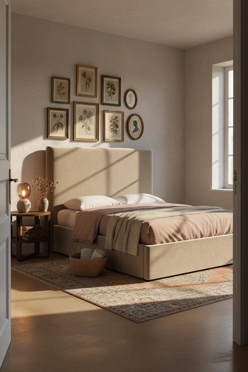 Cosy Cottage Bedroom French Provincial Gallery Wall