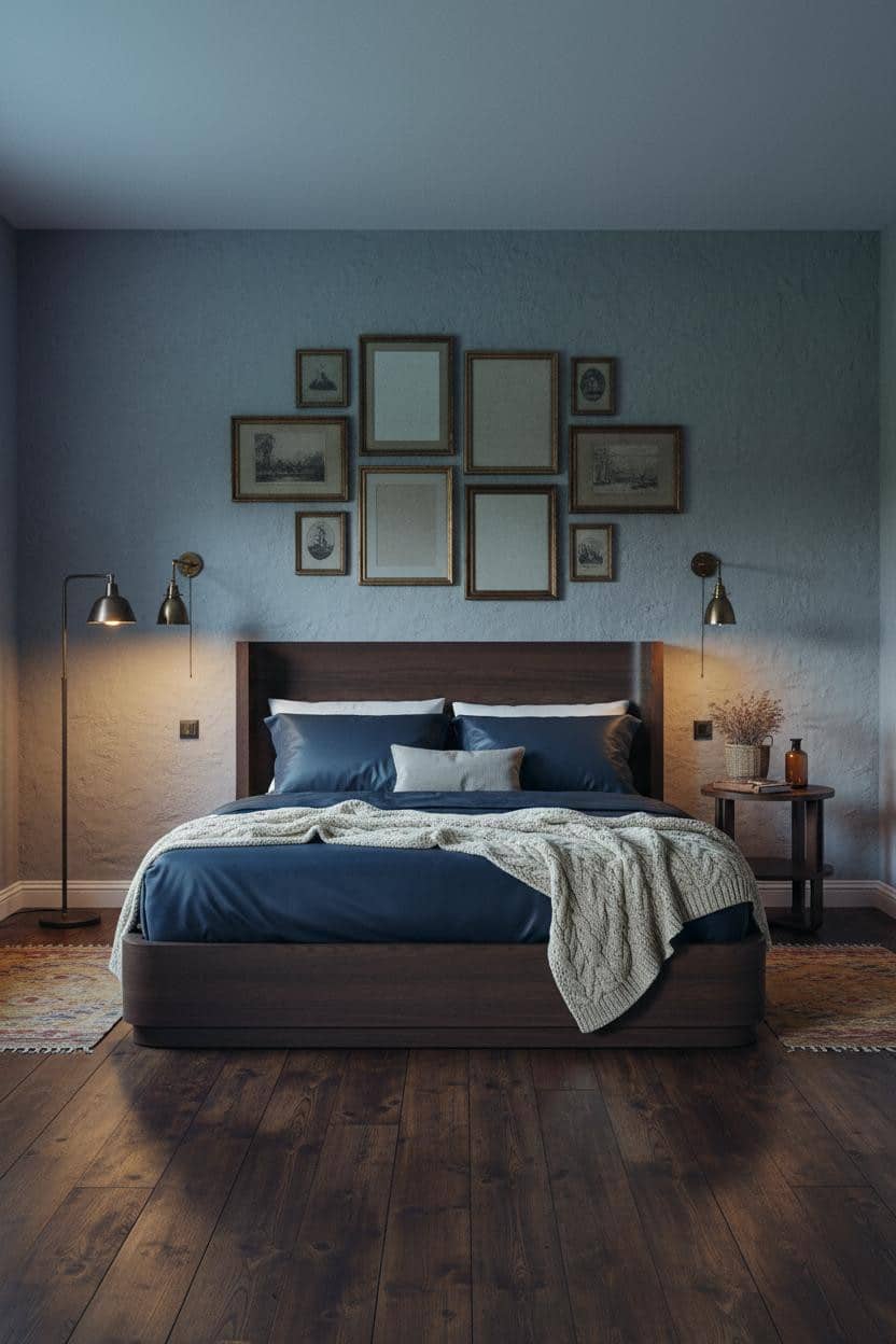 Cottage Bedroom Gallery Wall Vintage Frames