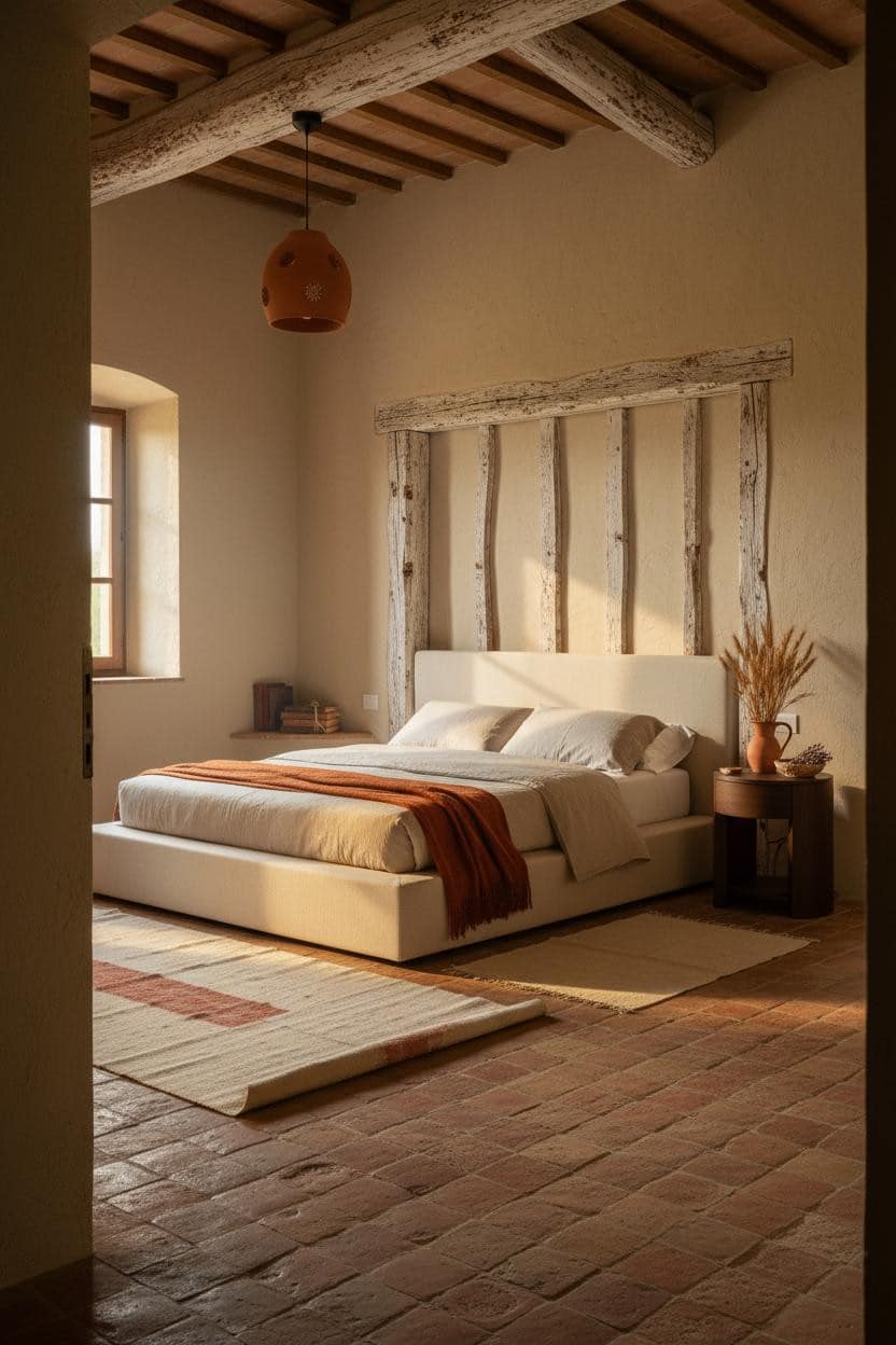 Cottage Bedroom Tuscan Terracotta Tiles