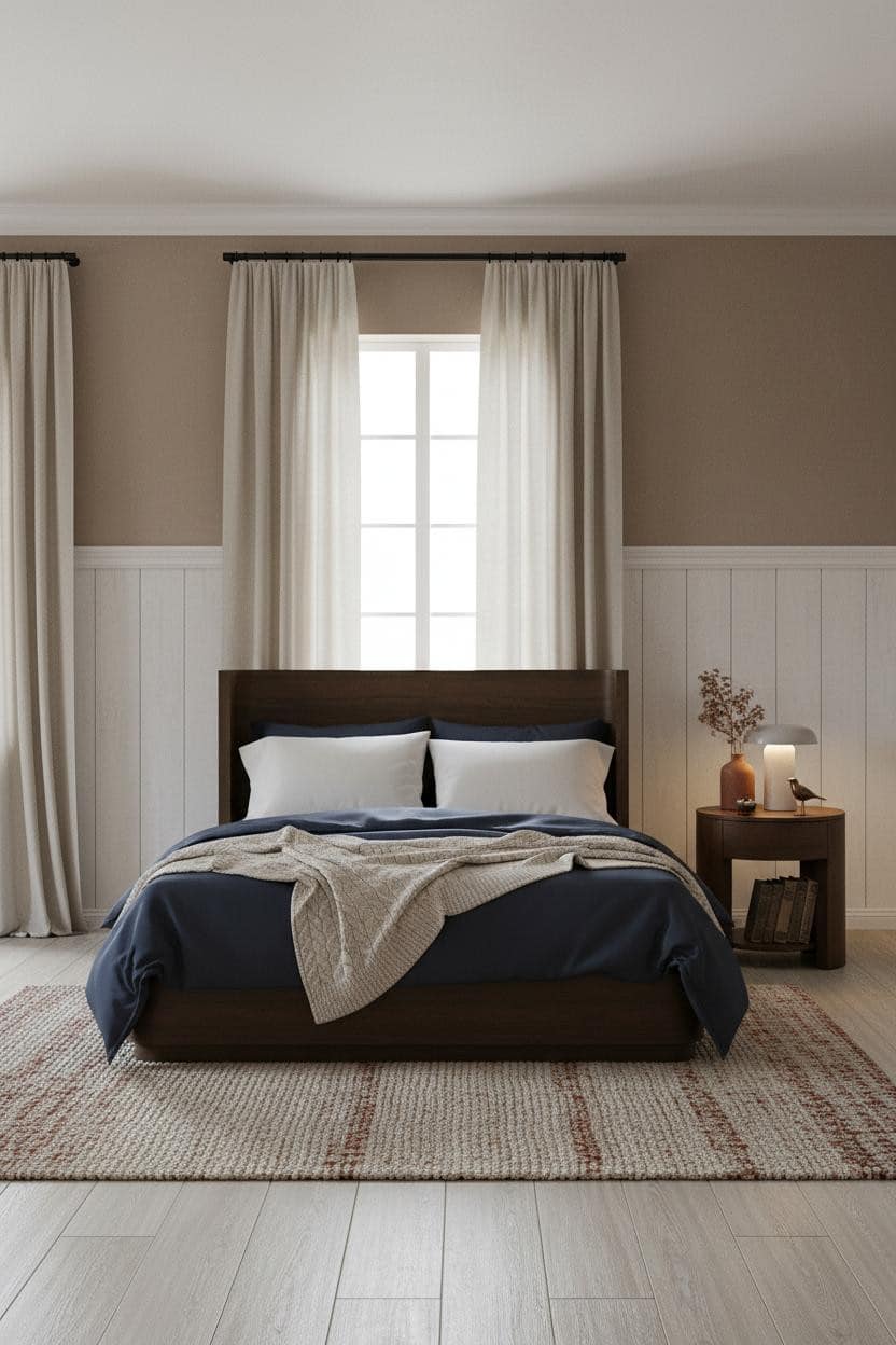 Cottage Bedroom Nordic Wainscoting