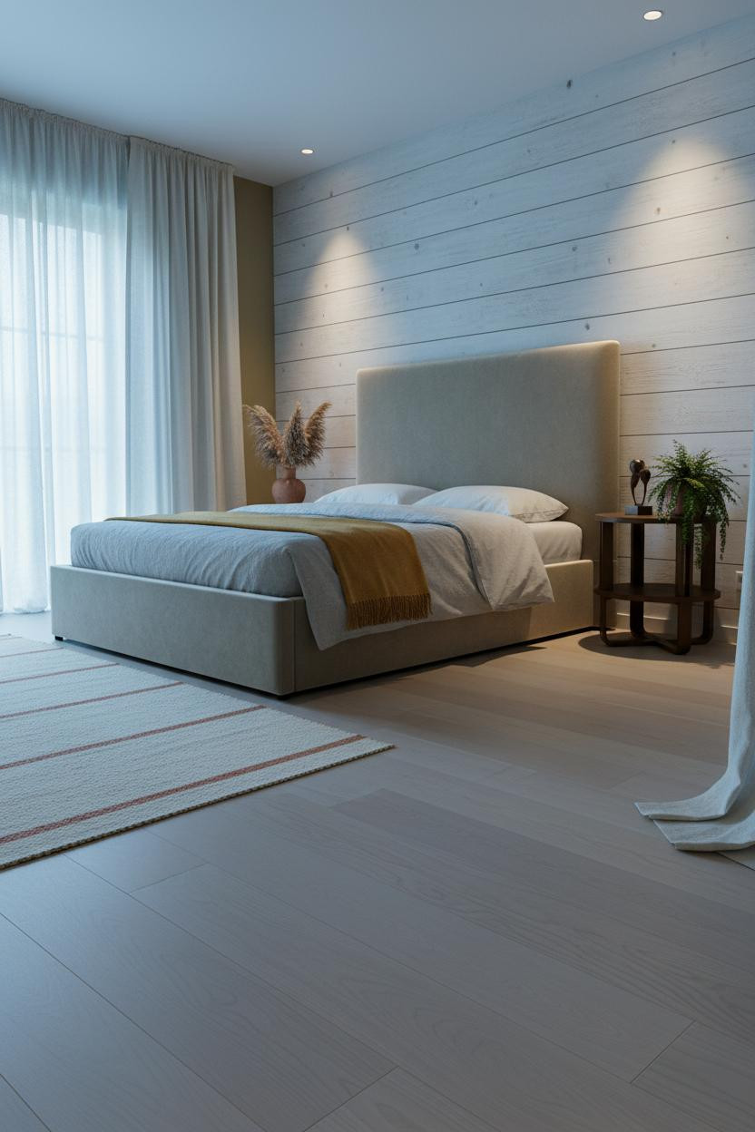 Country Bedroom Farmhouse Shiplap Ideas White Olive Walls