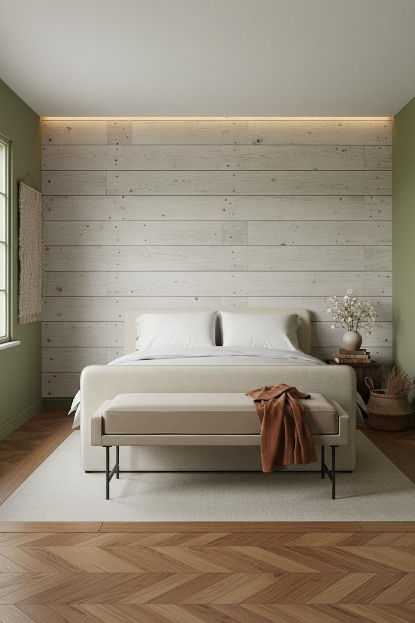 Country Cottage Bedroom Shiplap Design