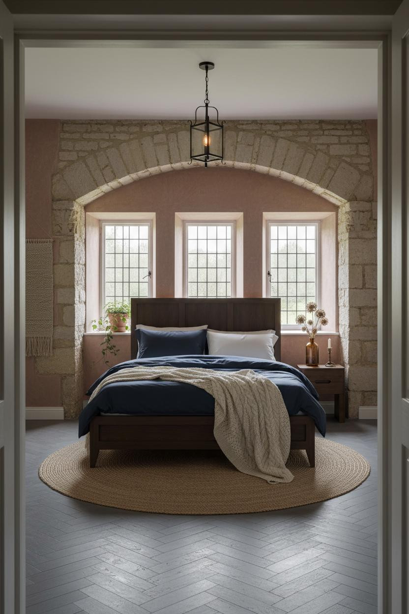Country Cottage Bedroom Stone Alcove Vintage