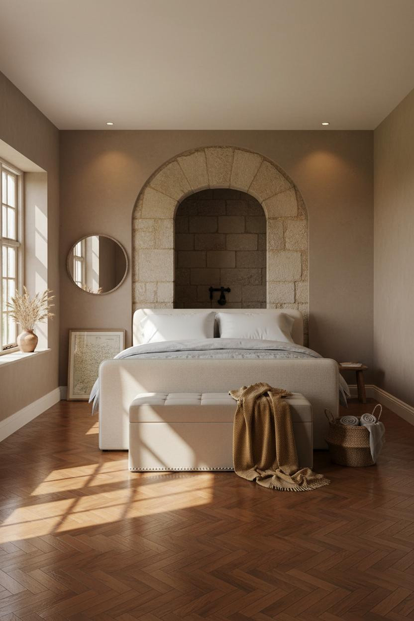 Country Cottage Bedroom Stone Arch Vintage