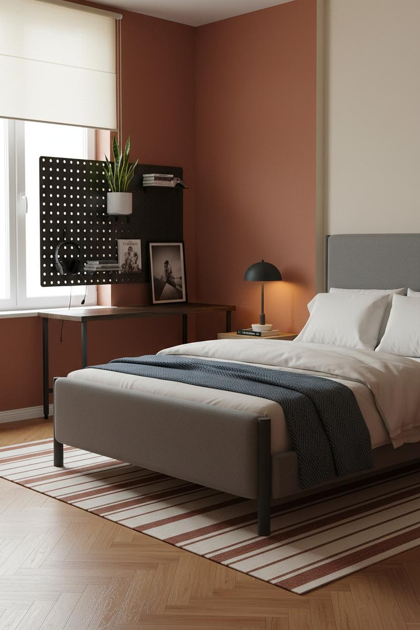 Cozy Gamer Bedroom Scandi Industrial Gaming Desk