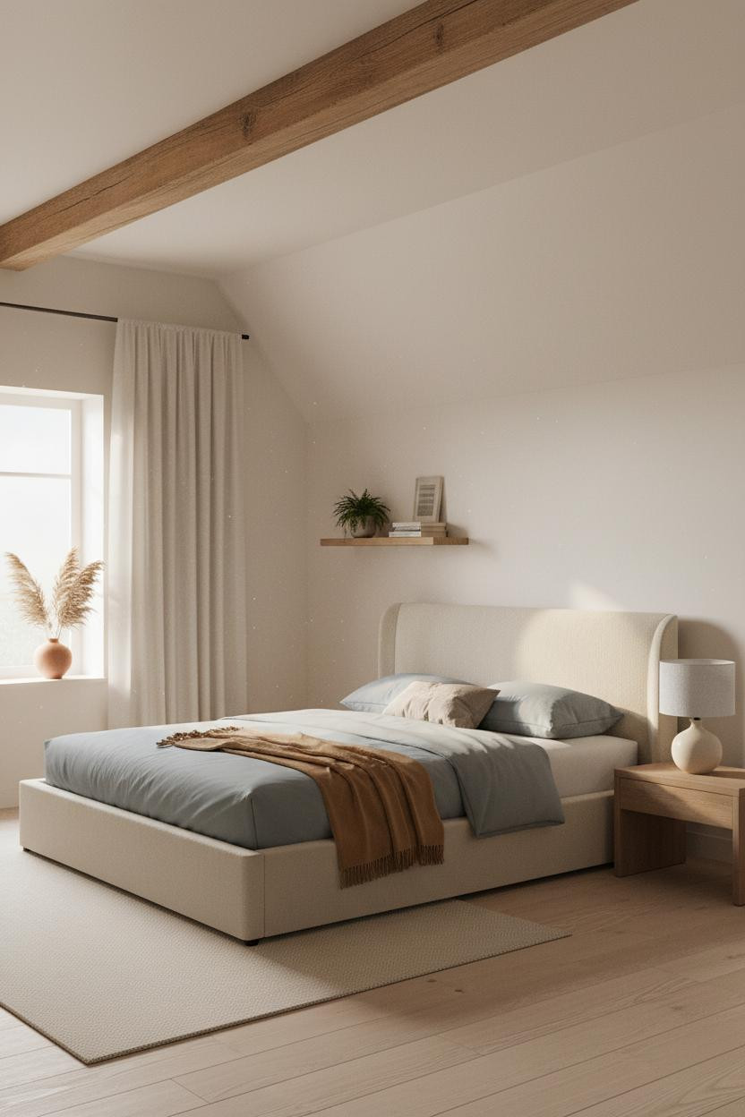 Cozy Minimalist Attic Bedroom Natural Light