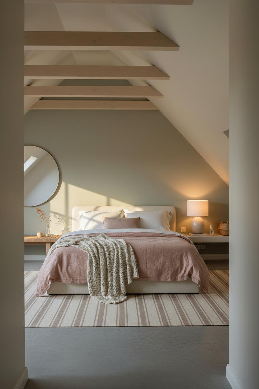 Cozy Minimalist Attic Bedroom Timber