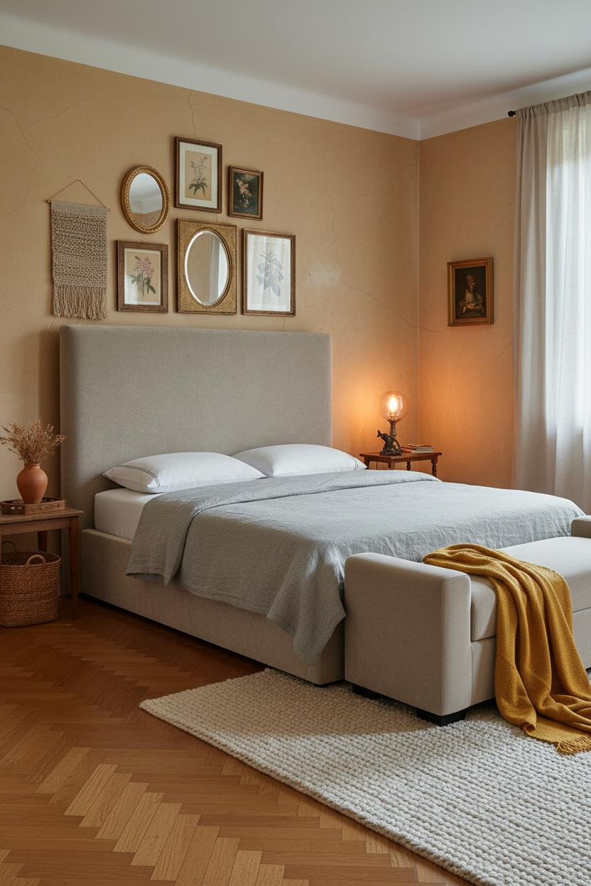 Cozy Vintage Bedroom Gallery Wall Cottage
