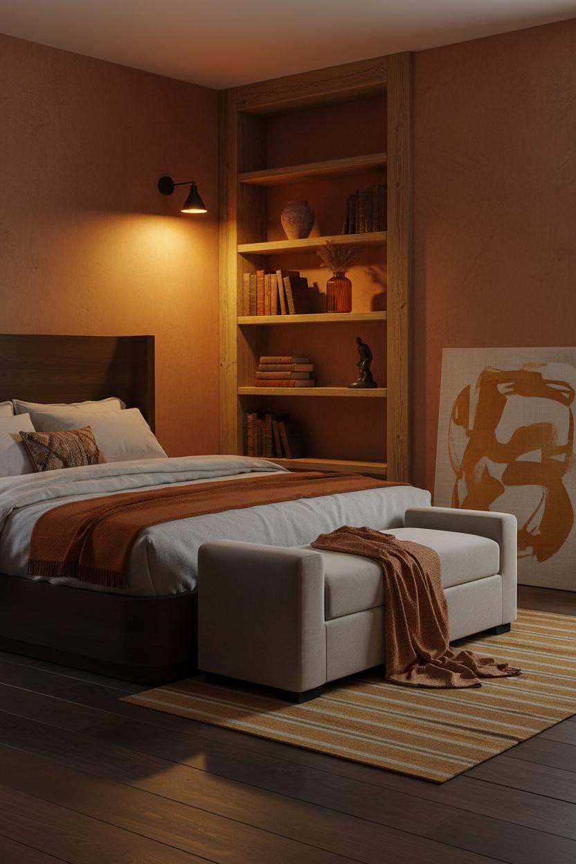 Cozy Vintage Bedroom Warm Lighting