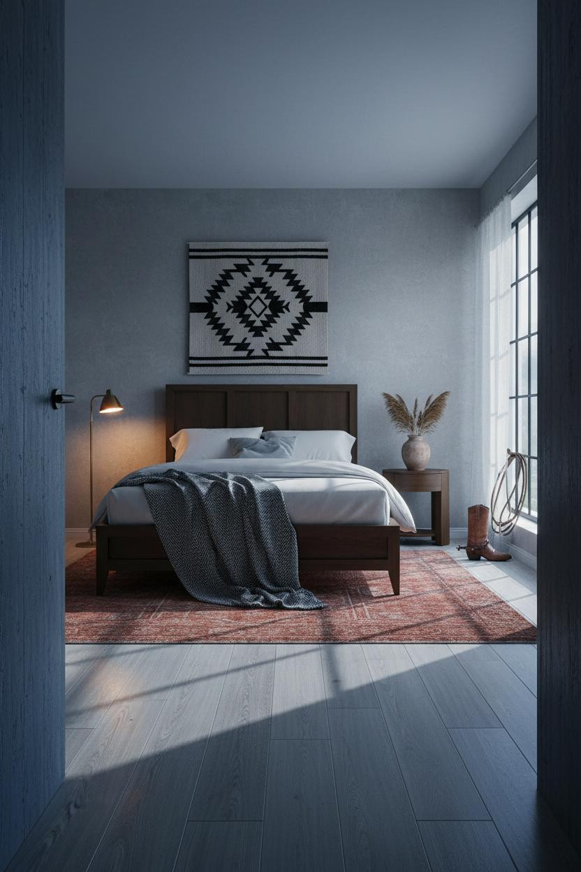 Cozy Western Bedroom Steel Windows