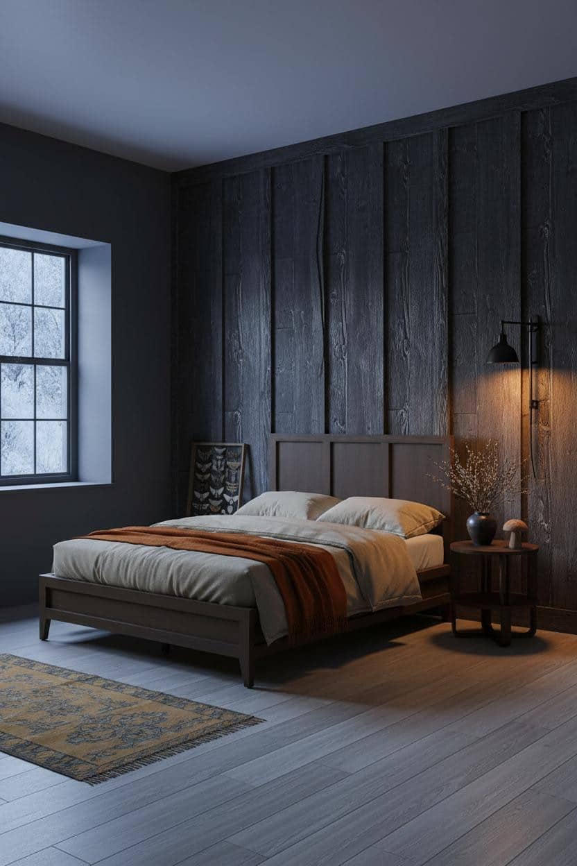 Dark Cottagecore Bedroom Forestcore Wood Paneling