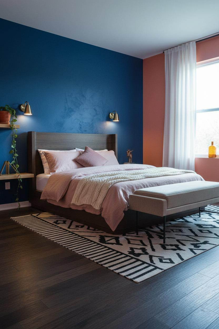 Dopamine Bedroom Cobalt Boho Colorblock