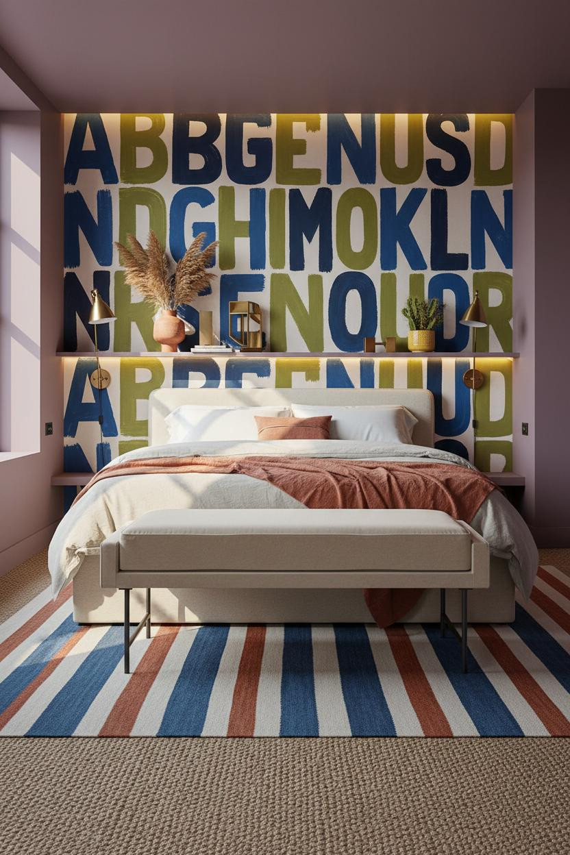 Dopamine Bedroom Hand Painted Mural Colorful