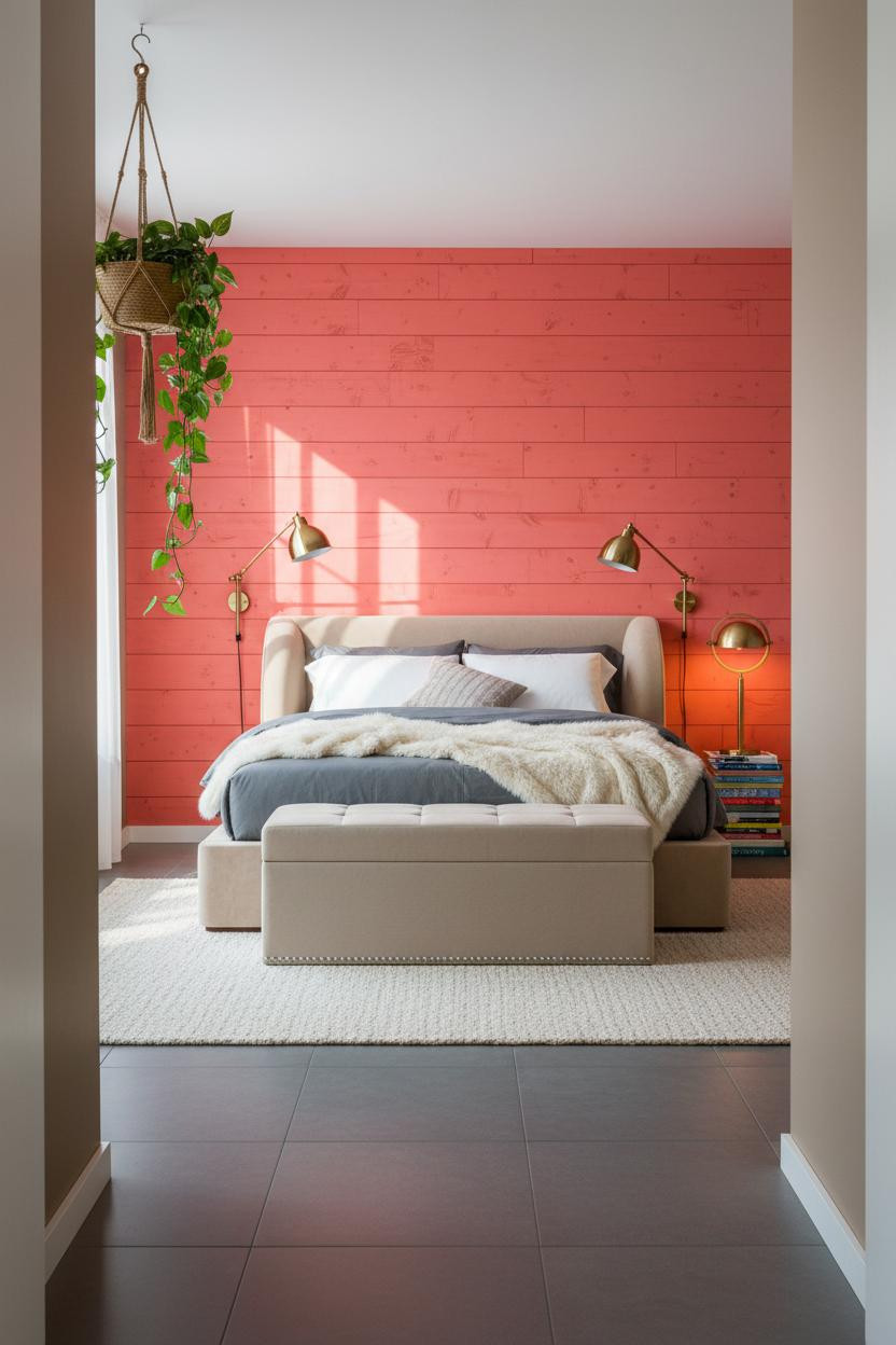 Dopamine Decor Bedroom Coral Shiplap