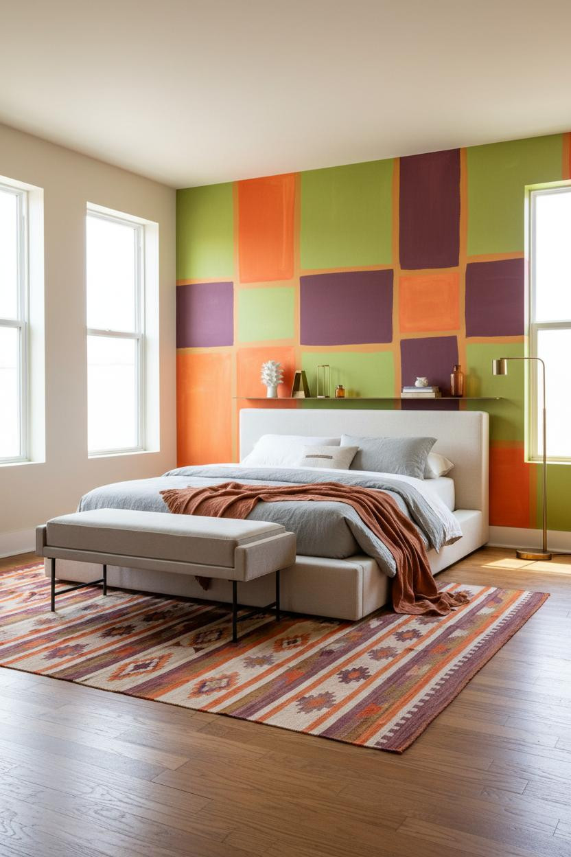 Dopamine Decor Bedroom Geometric Mural