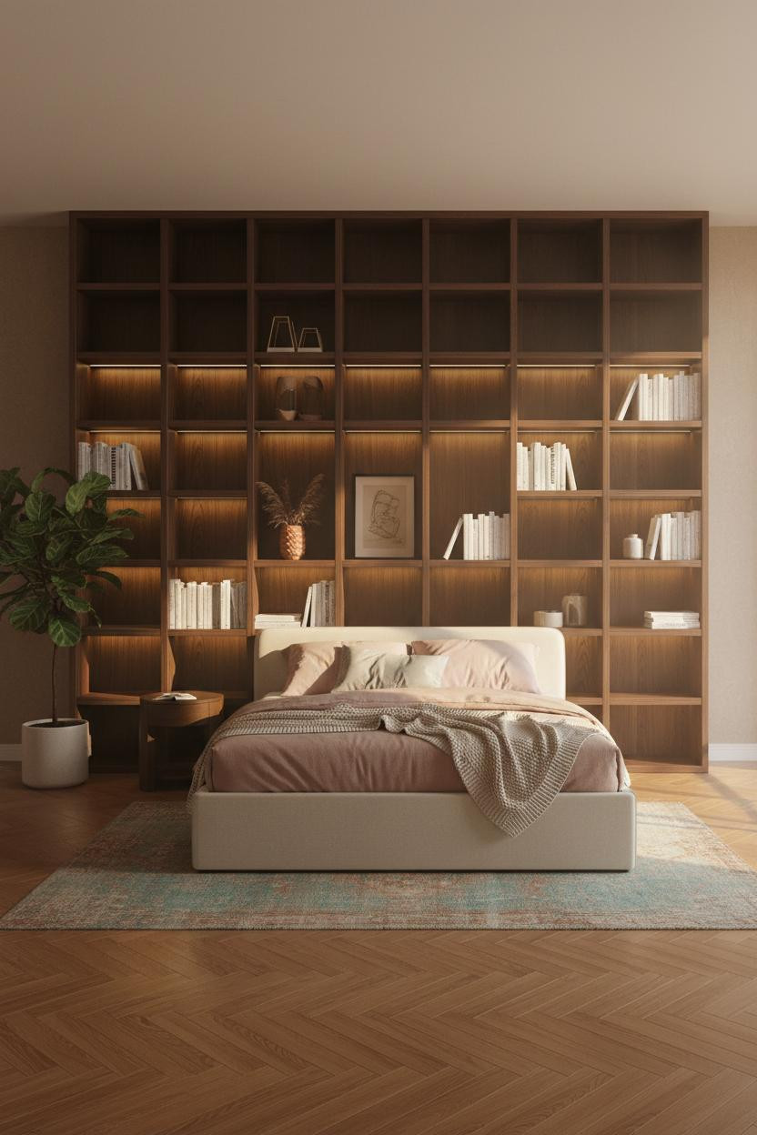 Eclectic Bedroom Aesthetic Cozy MCM Shelving