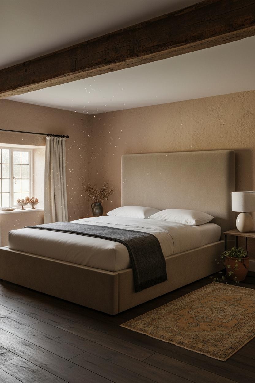 English Cottage Bedroom Exposed Beam Vintage