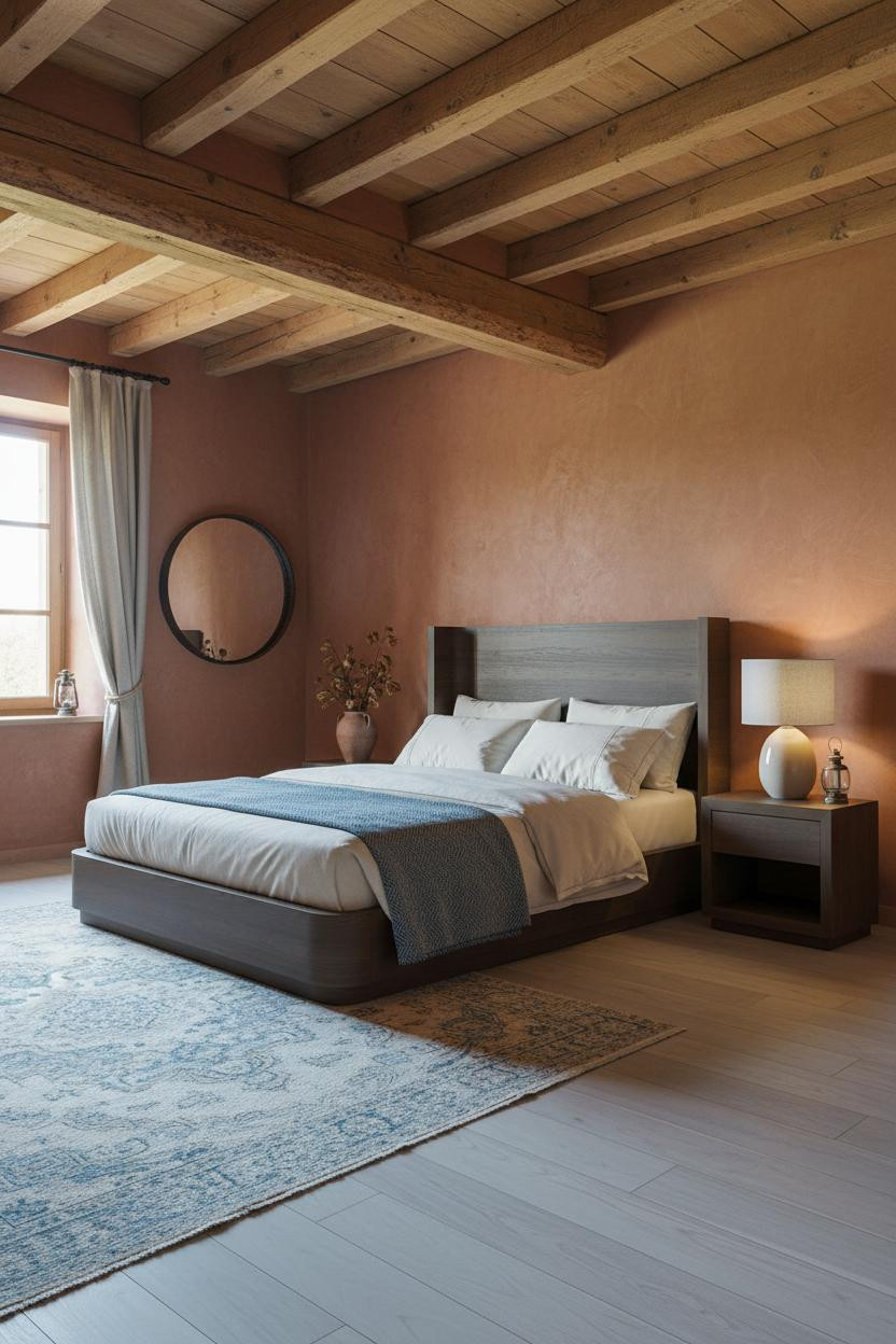 European Farmhouse Bedroom French Country Exposed Beams
