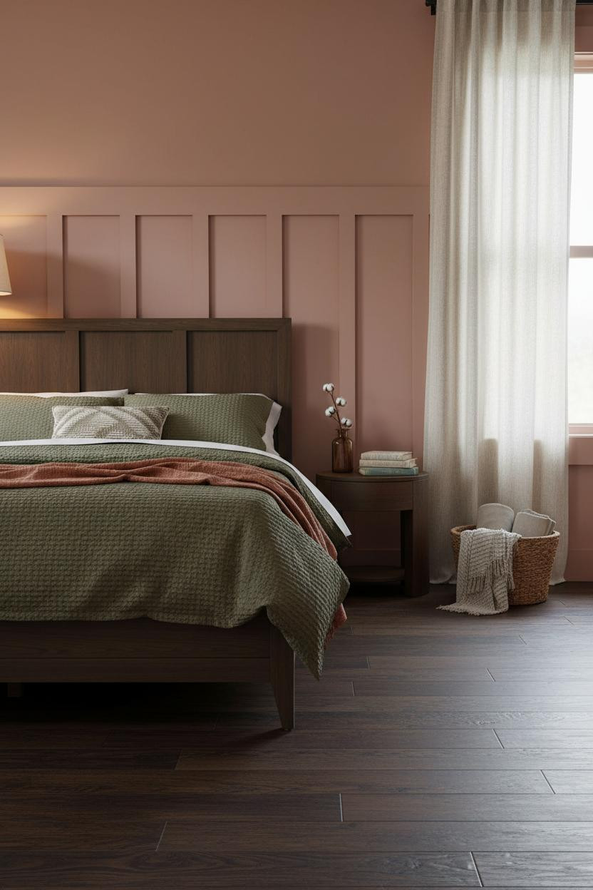 Farmhouse Bedroom Dusty Rose Board and Batten