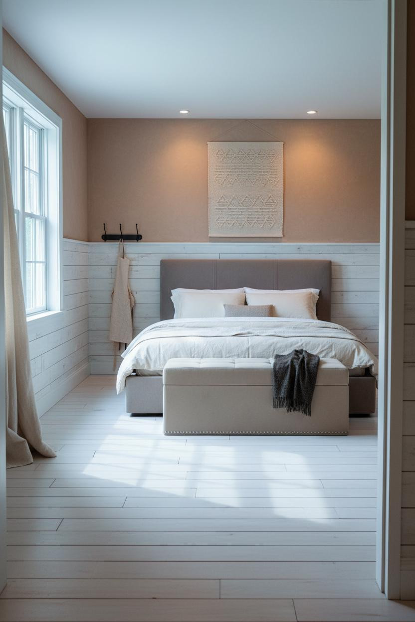 Farmhouse Bedroom Tongue Groove Paneling