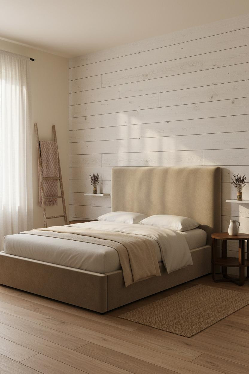 Farmhouse Bedroom Whitewashed Shiplap Vintage