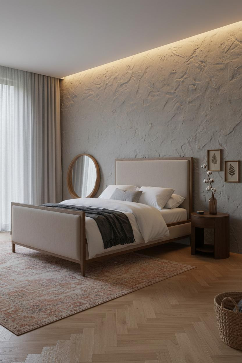 Farmhouse Chic Bedroom Neutral Plaster