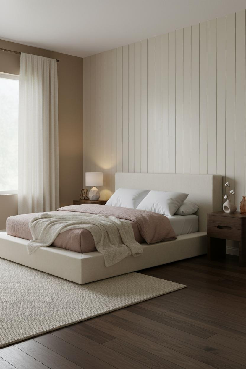 Farmhouse Chic Bedroom Shiplap Linen Curtains
