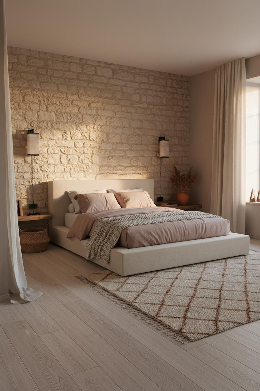 Farmhouse Shabby Chic Bedroom French Country Stone