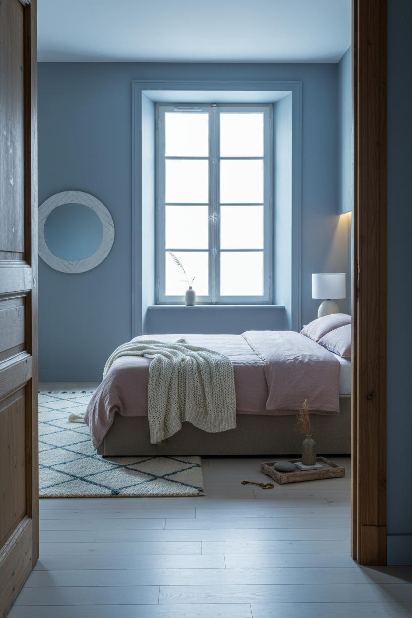 French Blue Bedroom Cottage Morning Light