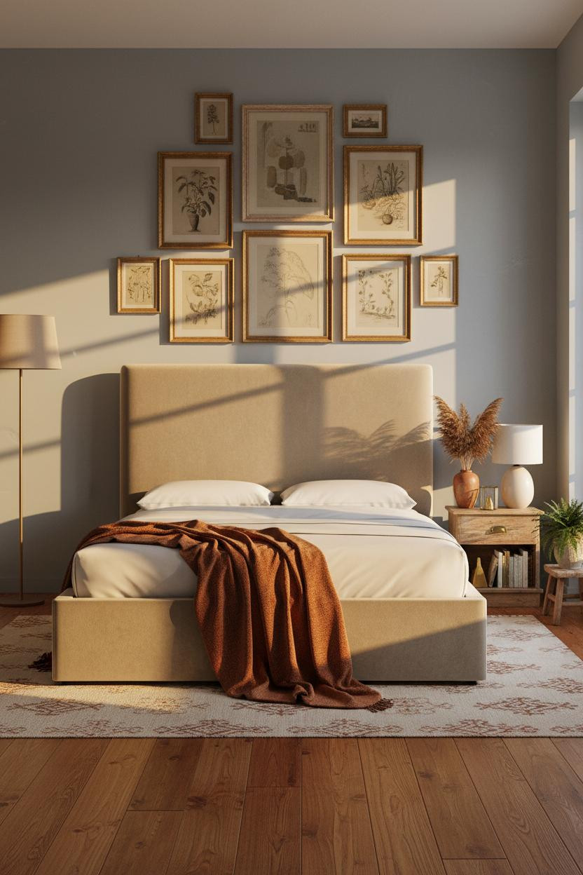 French Blue Bedroom Gallery Wall