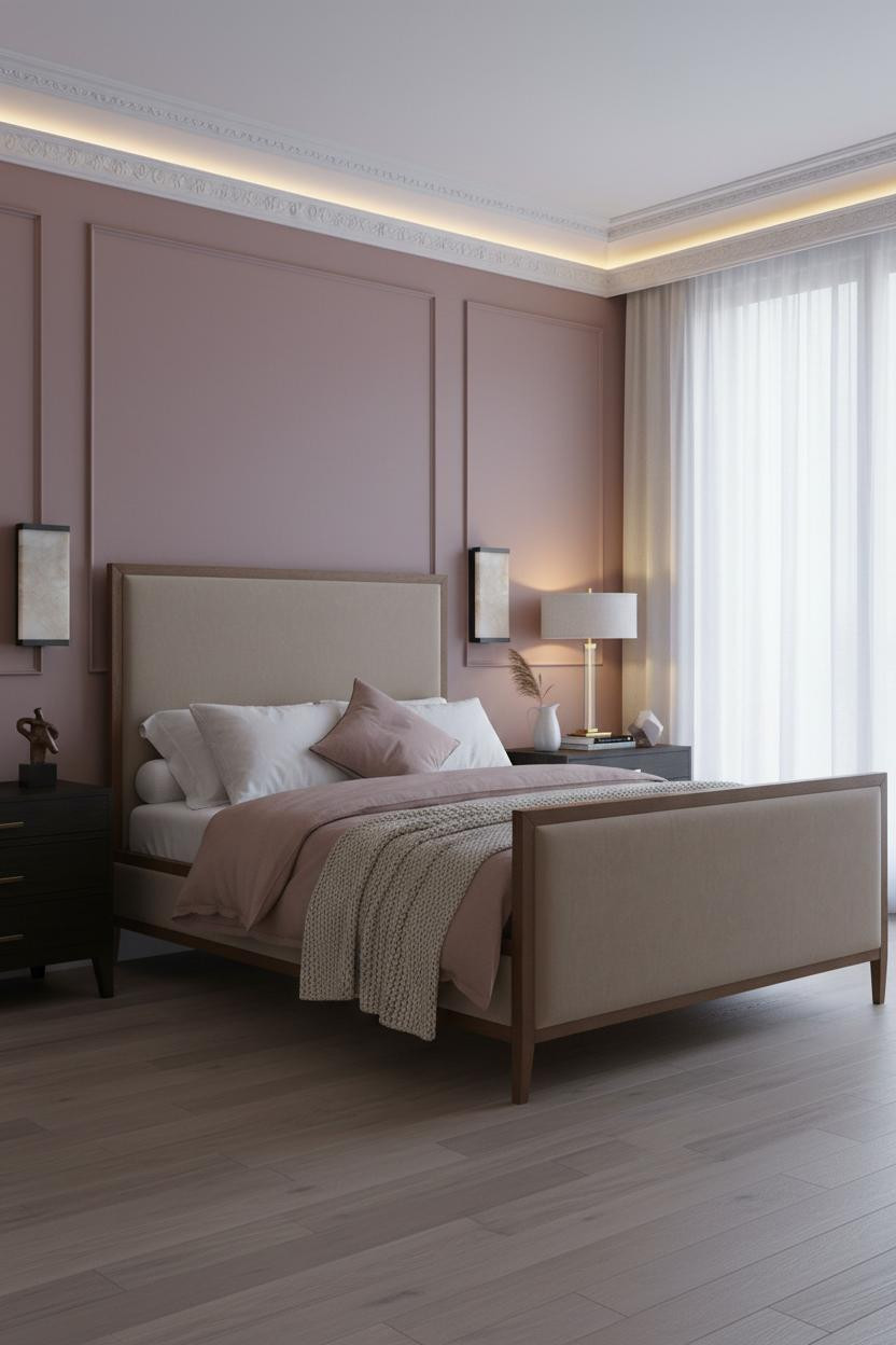 French Classic Bedroom Dusty Rose Cream