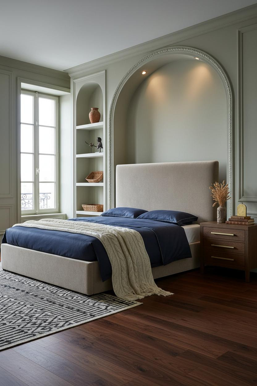 French Classic Bedroom Parisian Alcove Sage Green