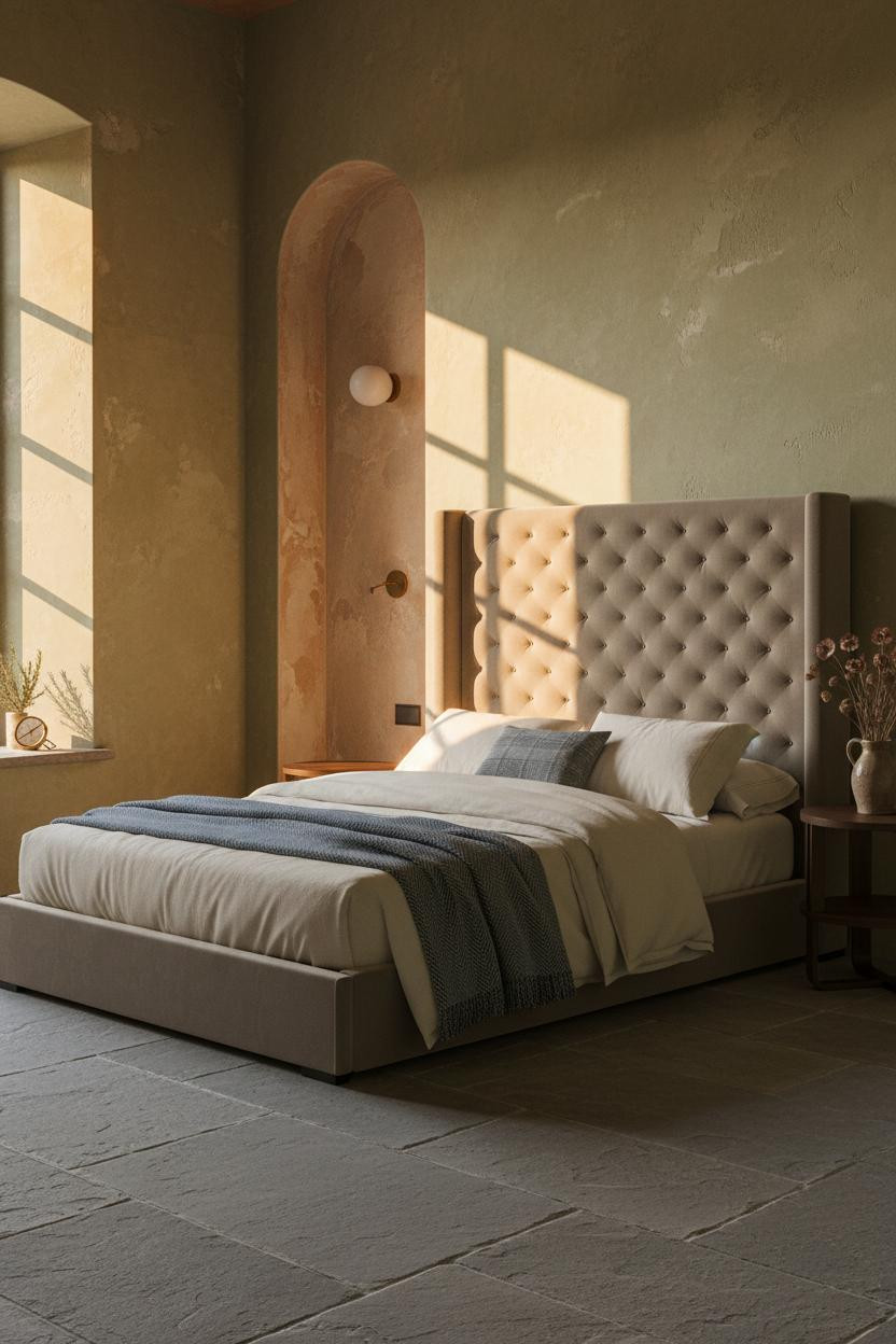 French Cottage Bedroom Romantic Tuscan Plaster Niche