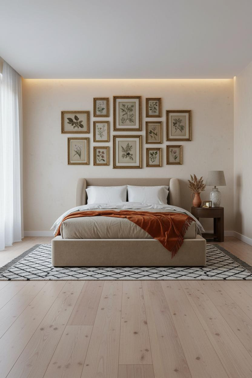 French Country Bedroom Gallery Wall Cottage