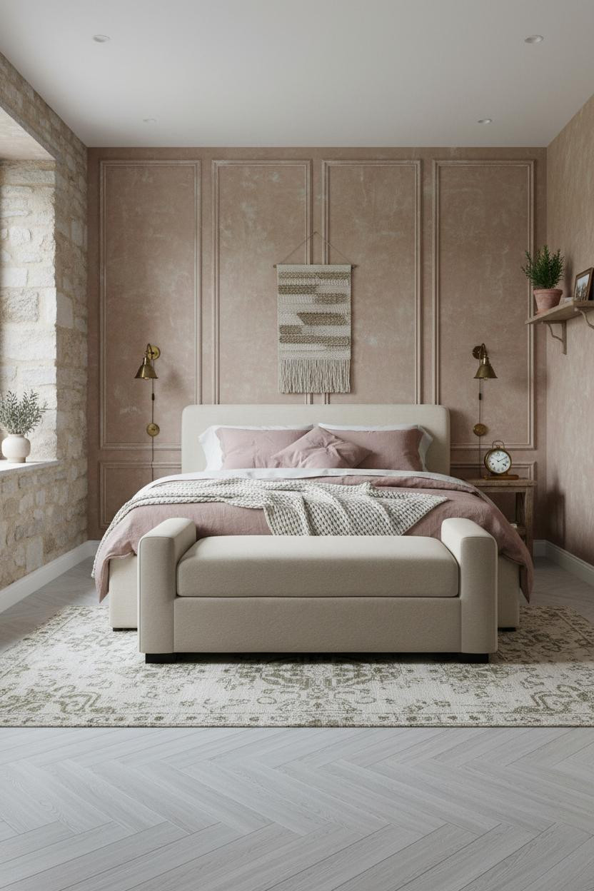 French Country Bedroom Plaster Walls