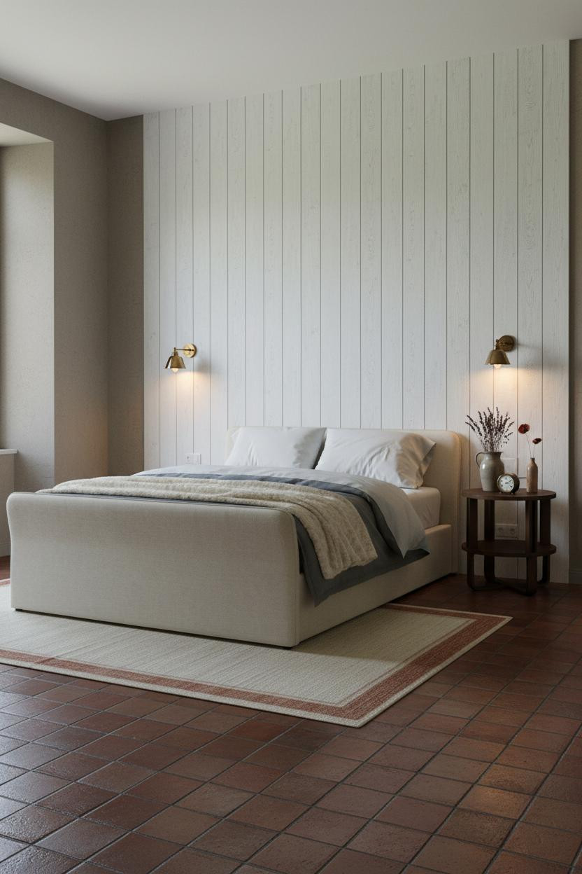 French Farmhouse Bedroom Shiplap Stone