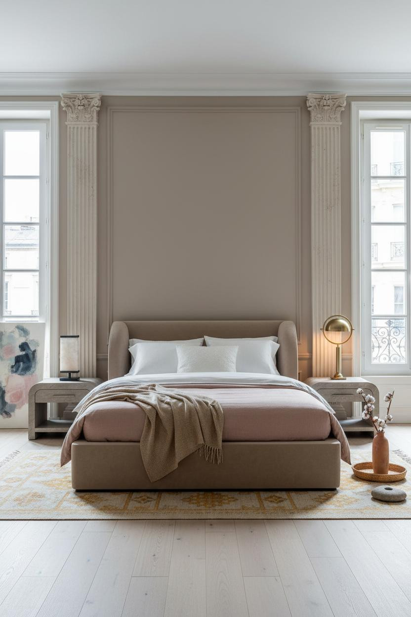 French Inspired Bedroom Parisian Fluted Columns