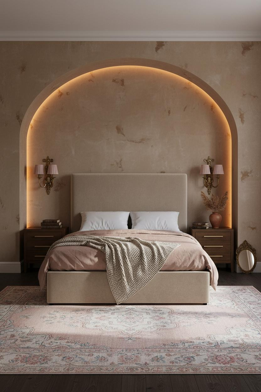 French Provincial Bedroom Arched Alcove Shabby Chic