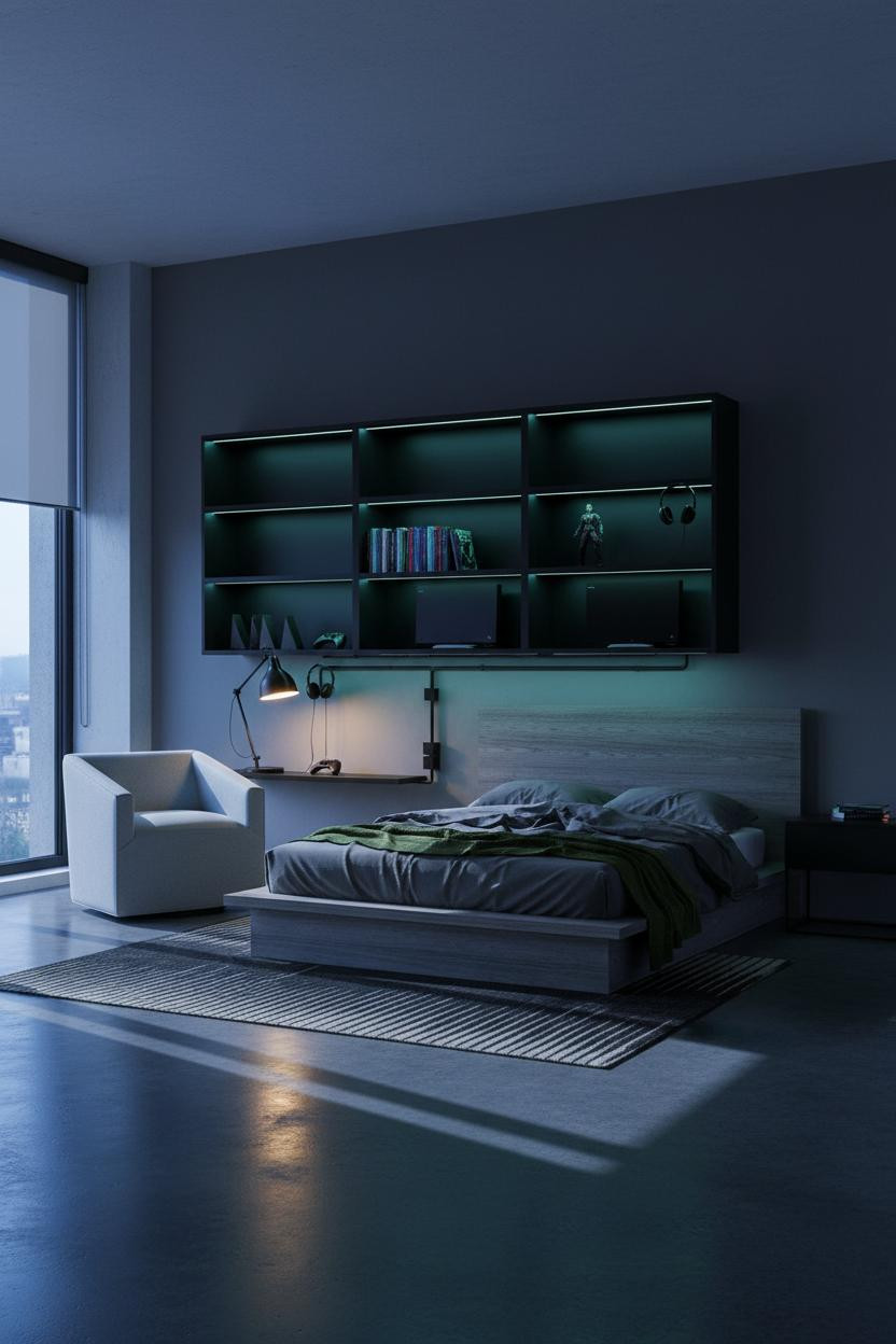 Gamer Bedroom Industrial Gaming Room